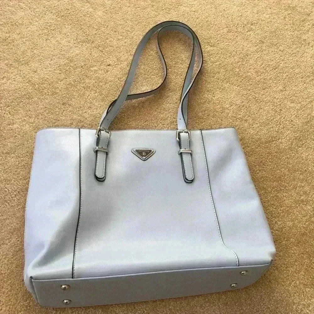Bostanten Leather Tote Blue